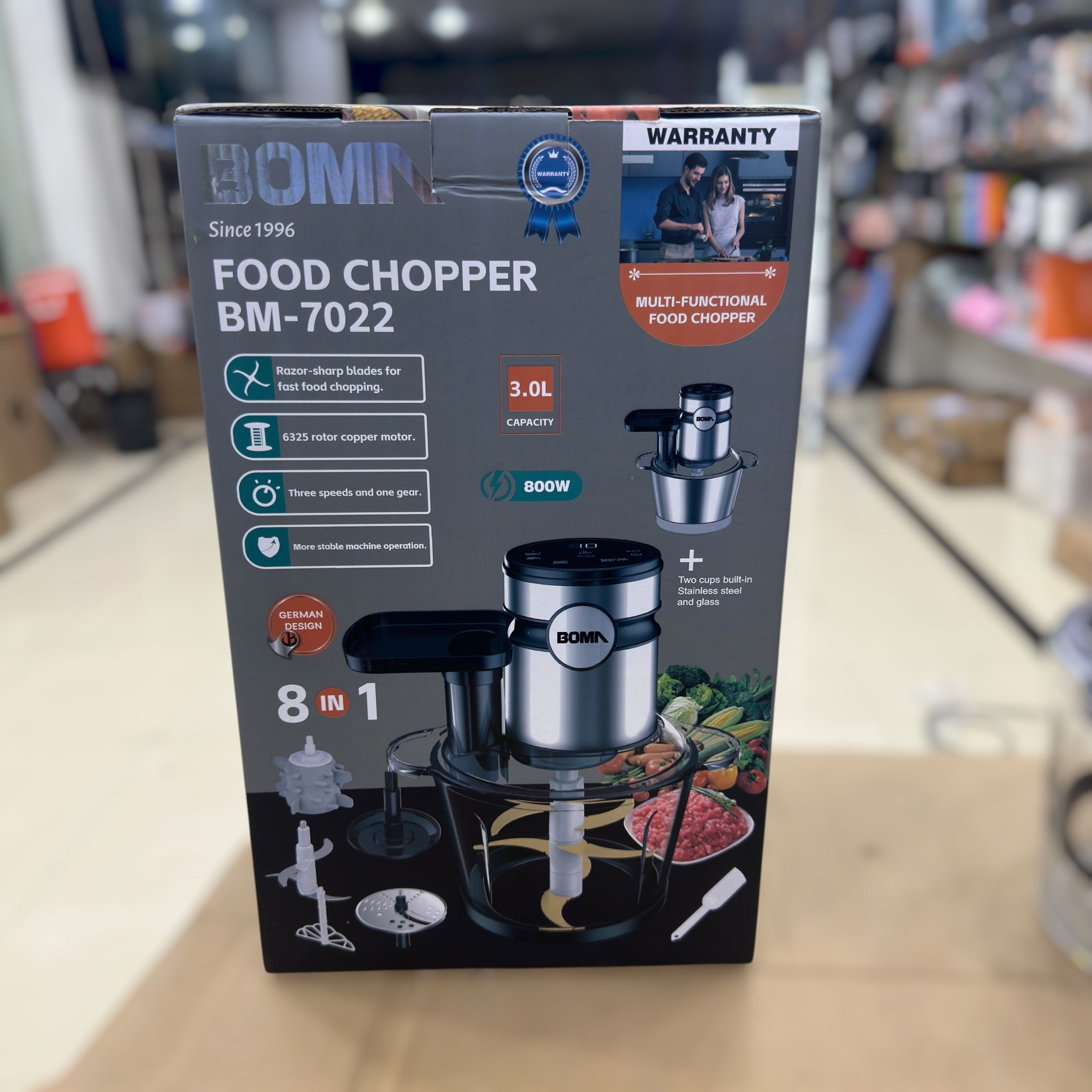 Boma 8 in 1 Digital Food Chopper 3L BM-7022
