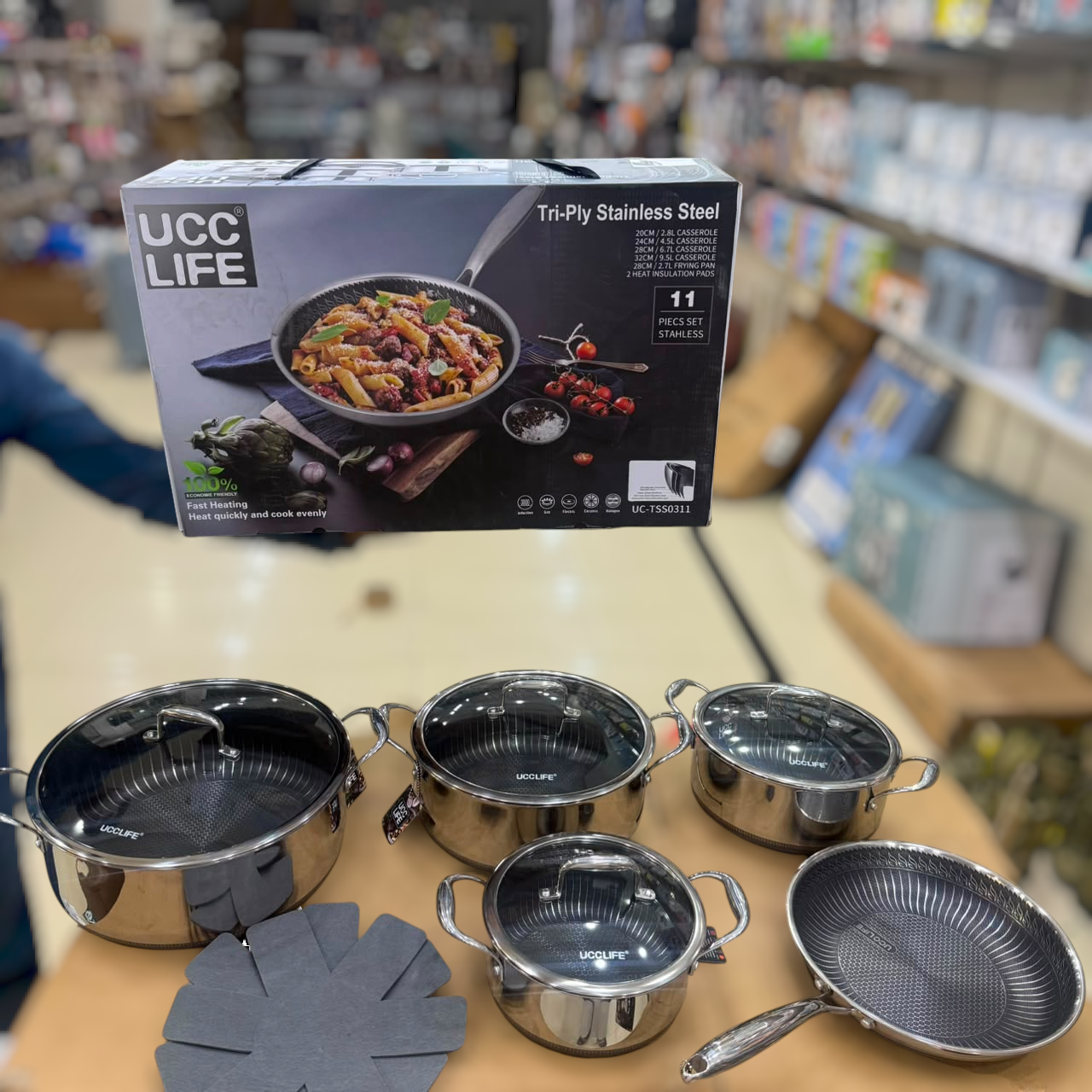 UCC LIFE Triply 11pc Laser Coated Cookware