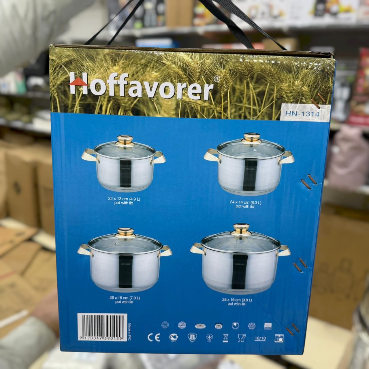 Hoffavorer 8pc Stainless Steel Cookware Set HN-1314