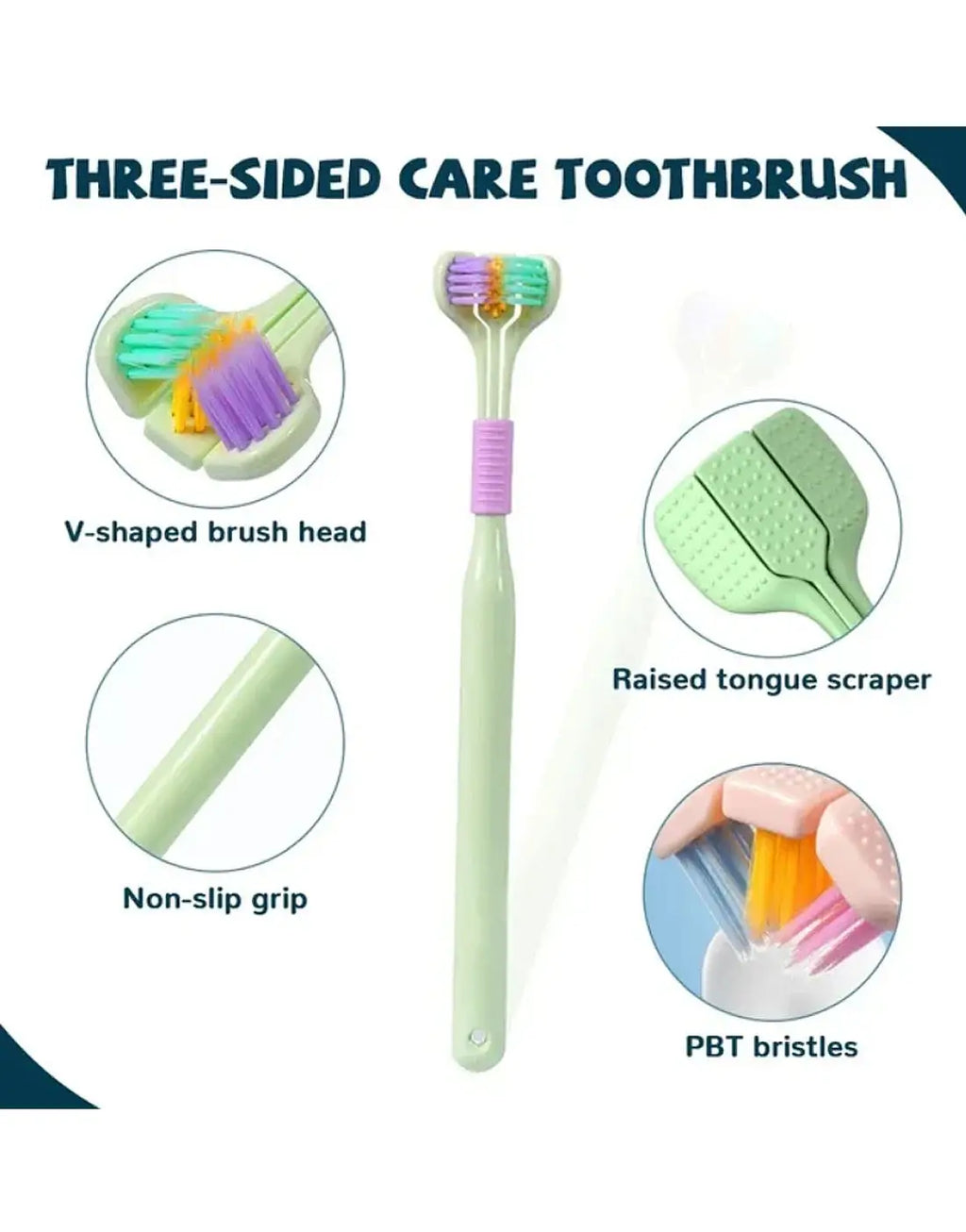 3 Sided Soft Bristles Toothbrush | 360° Deep Cleaning Toothbrush