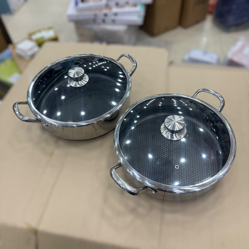 4pcs Big Size Laser Coated Casserole 32cm & 34cm