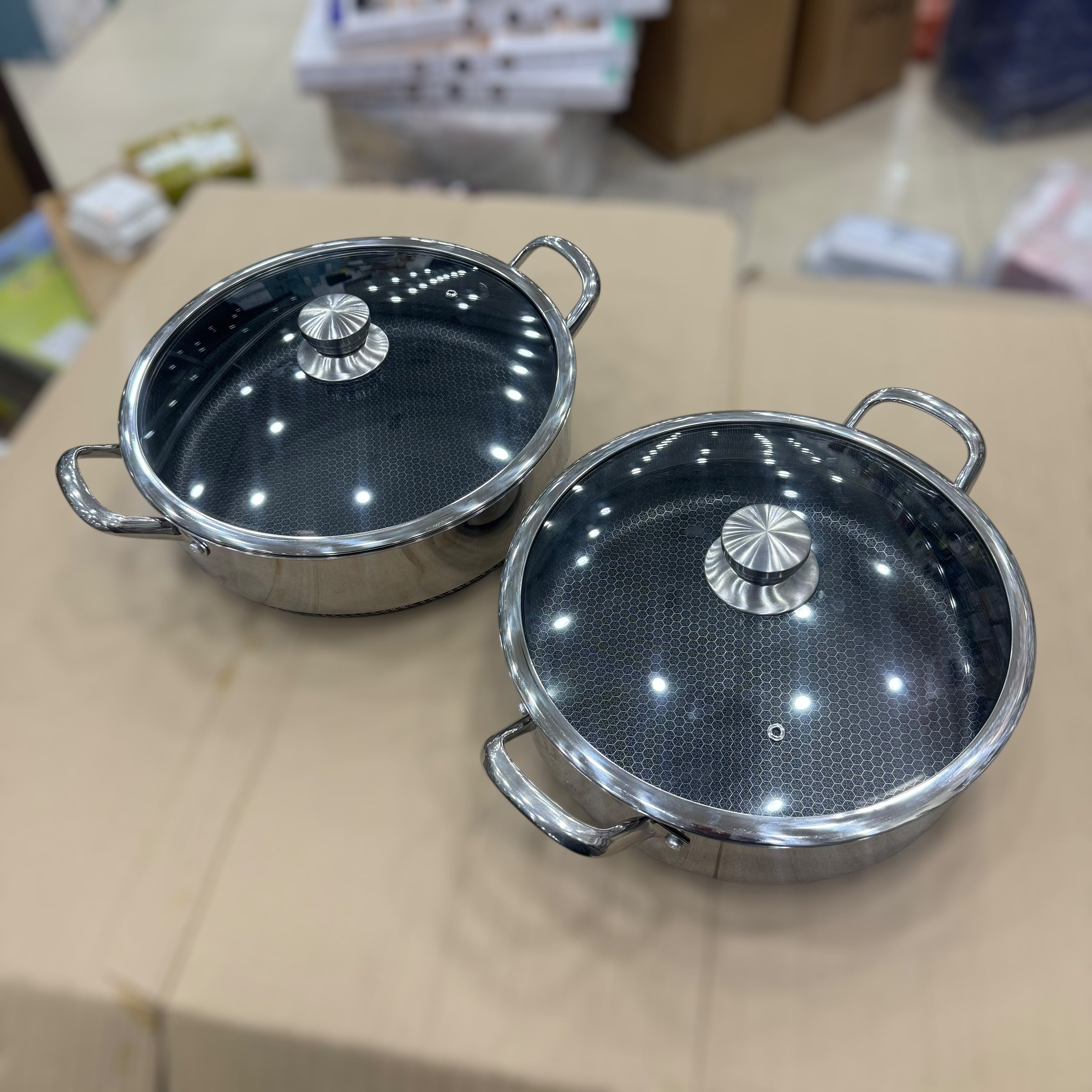 4pcs Big Size Laser Coated Casserole 32cm & 34cm
