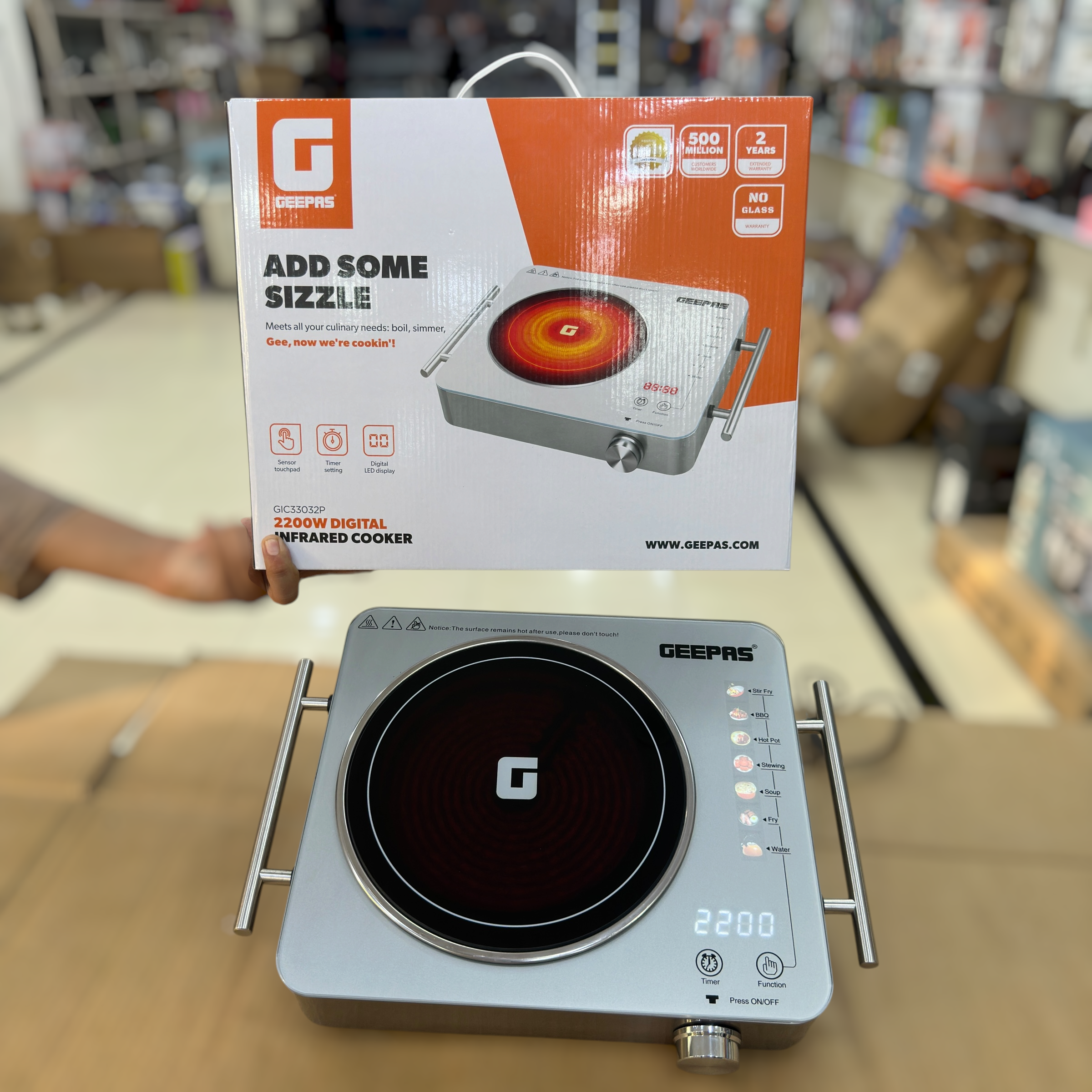 Geepas 2200W Digital Hot Plate 33032