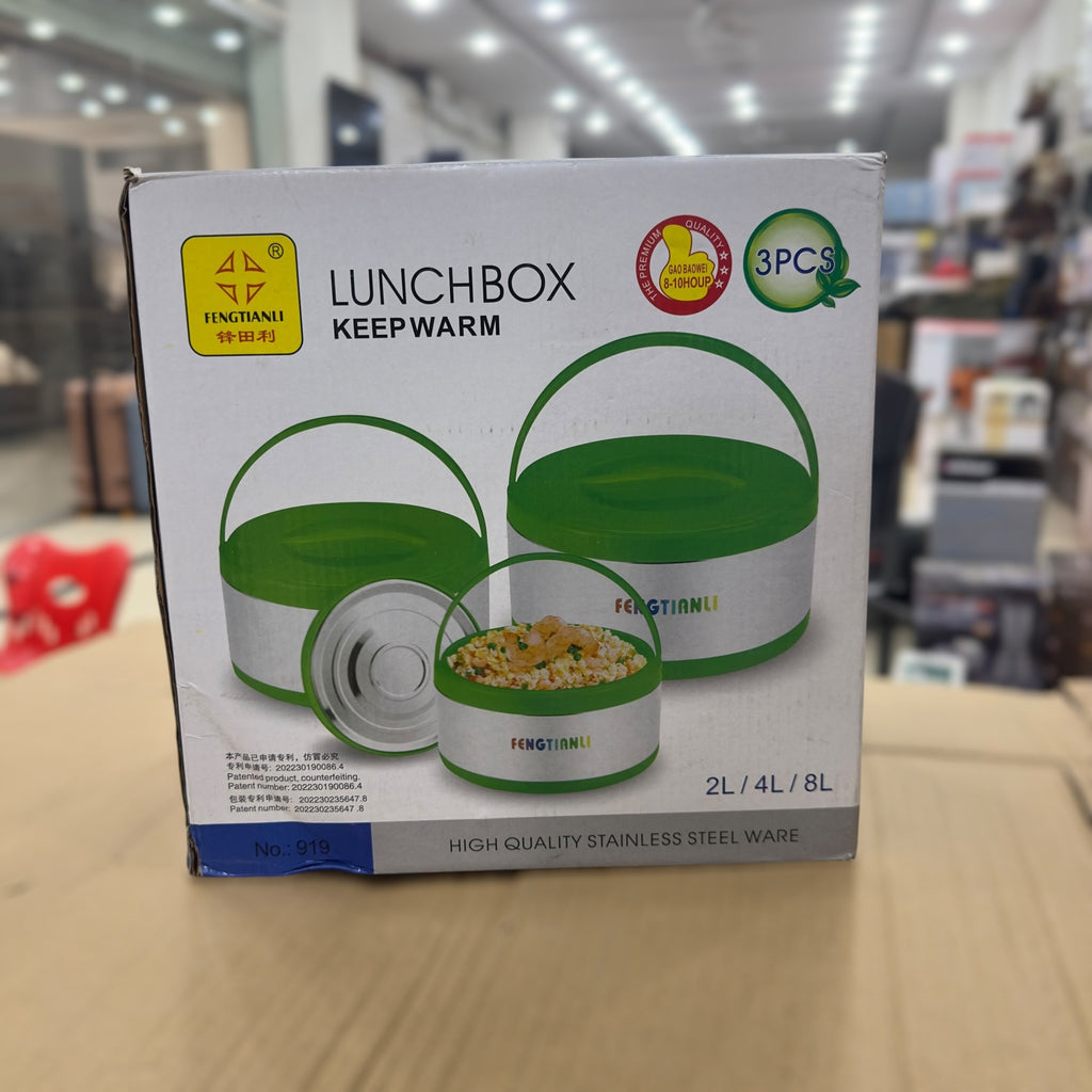 Single Handle 3Pcs Hotpot Lunch Box Set