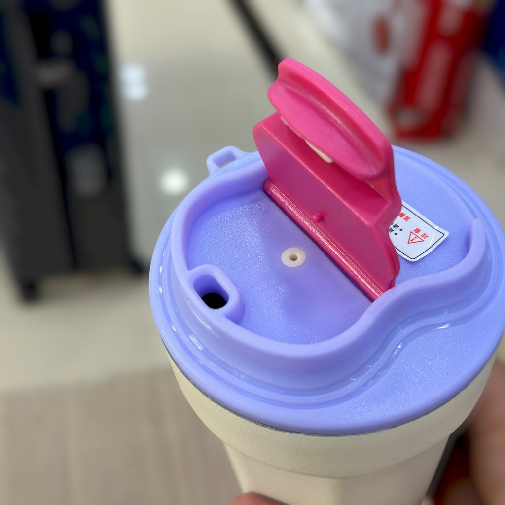 Sipper Style Flip-Top Lid Coffee Mug with Carry Strap
