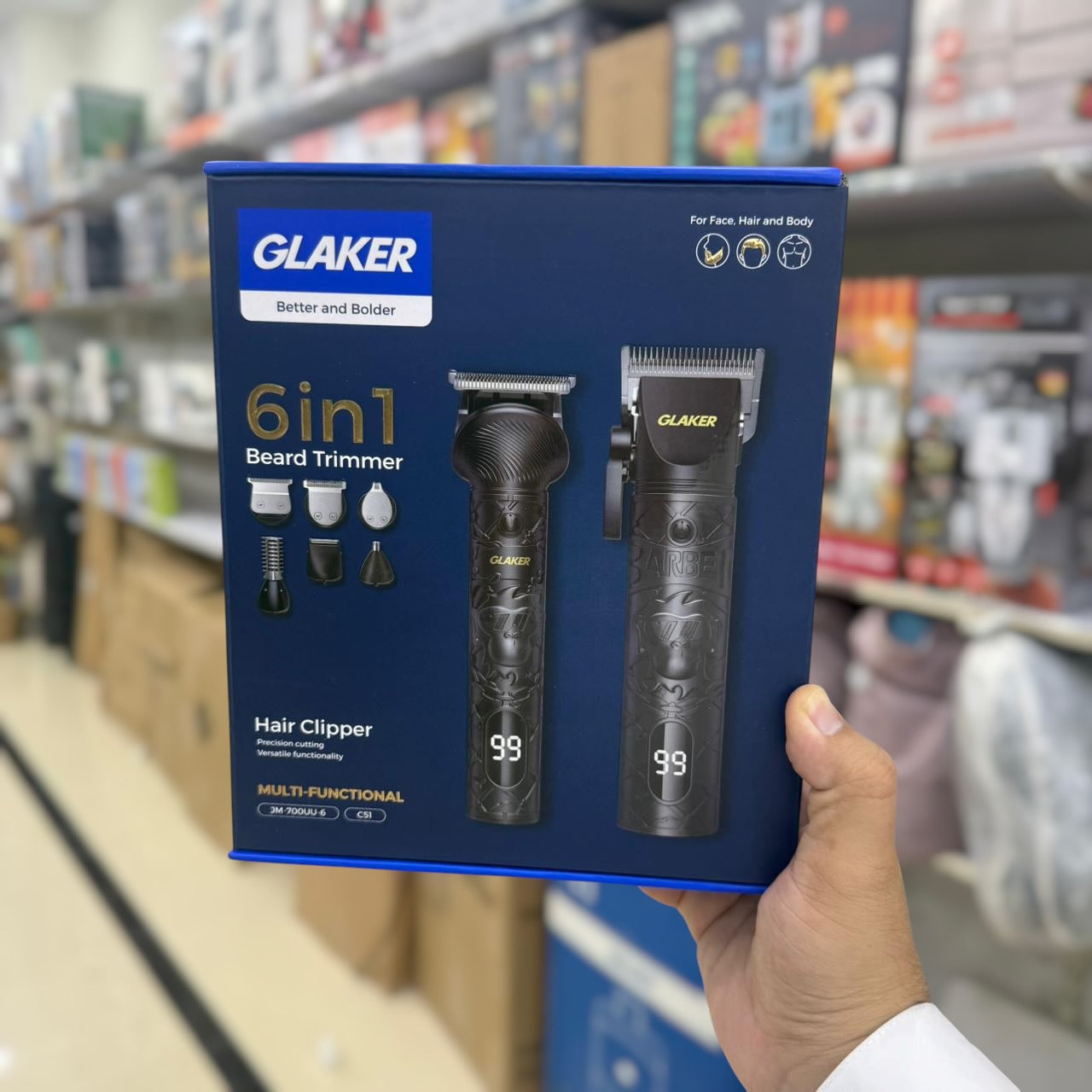 GLAKER Hair Clipper and 6-in-1 Grooming Kit