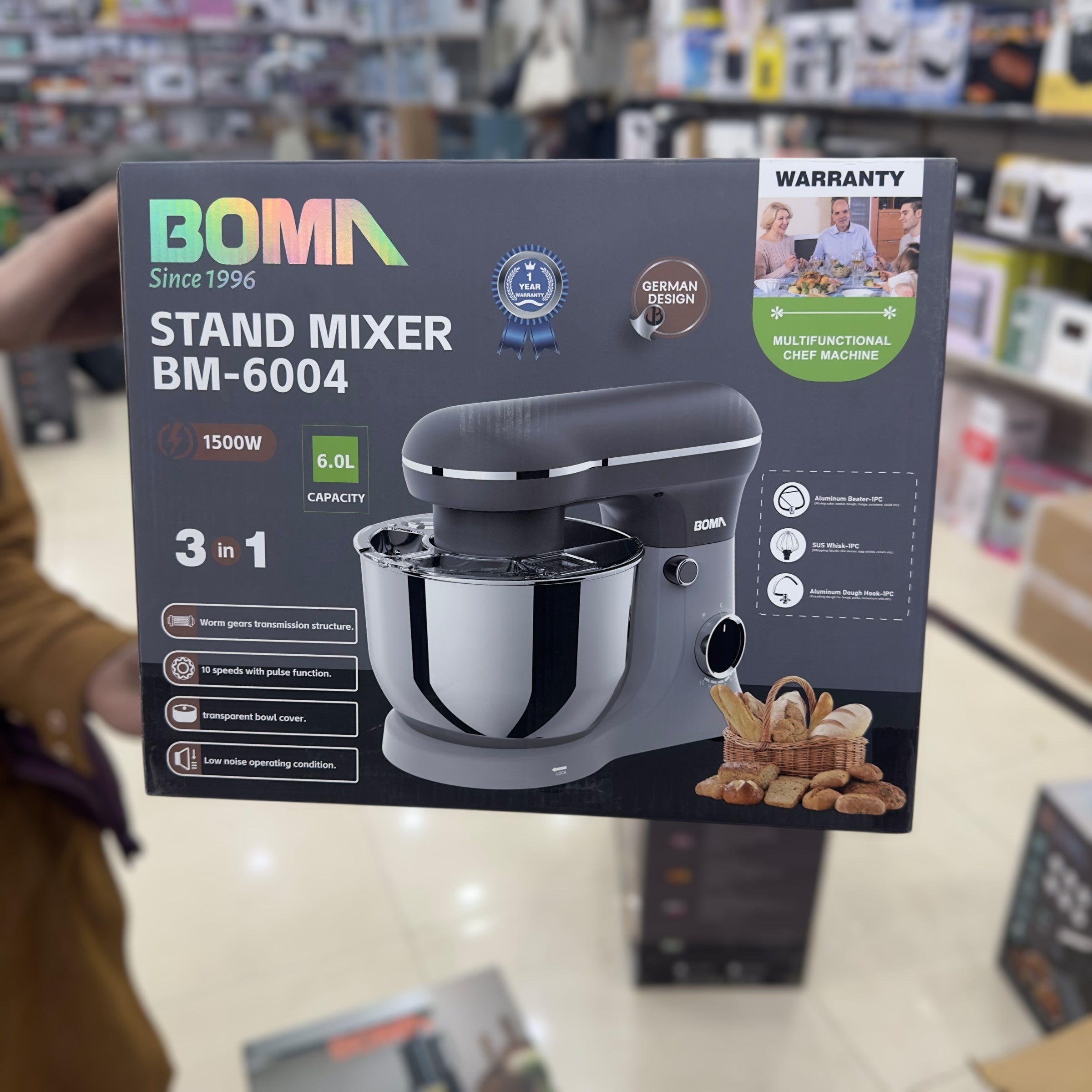Boma 3 in 1 Stand Mixer 6L BM-6004
