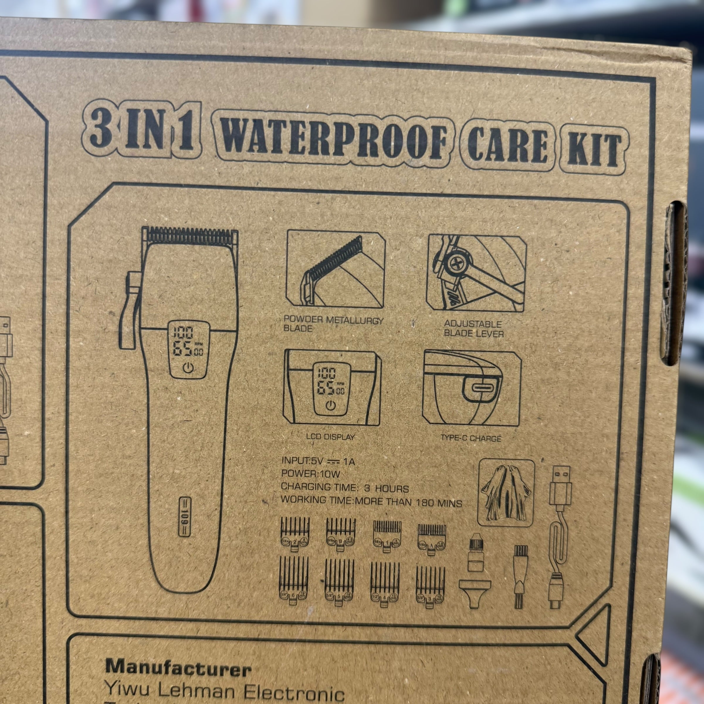 Premium 3 in 1 Waterproof Grooming Kit Model-109