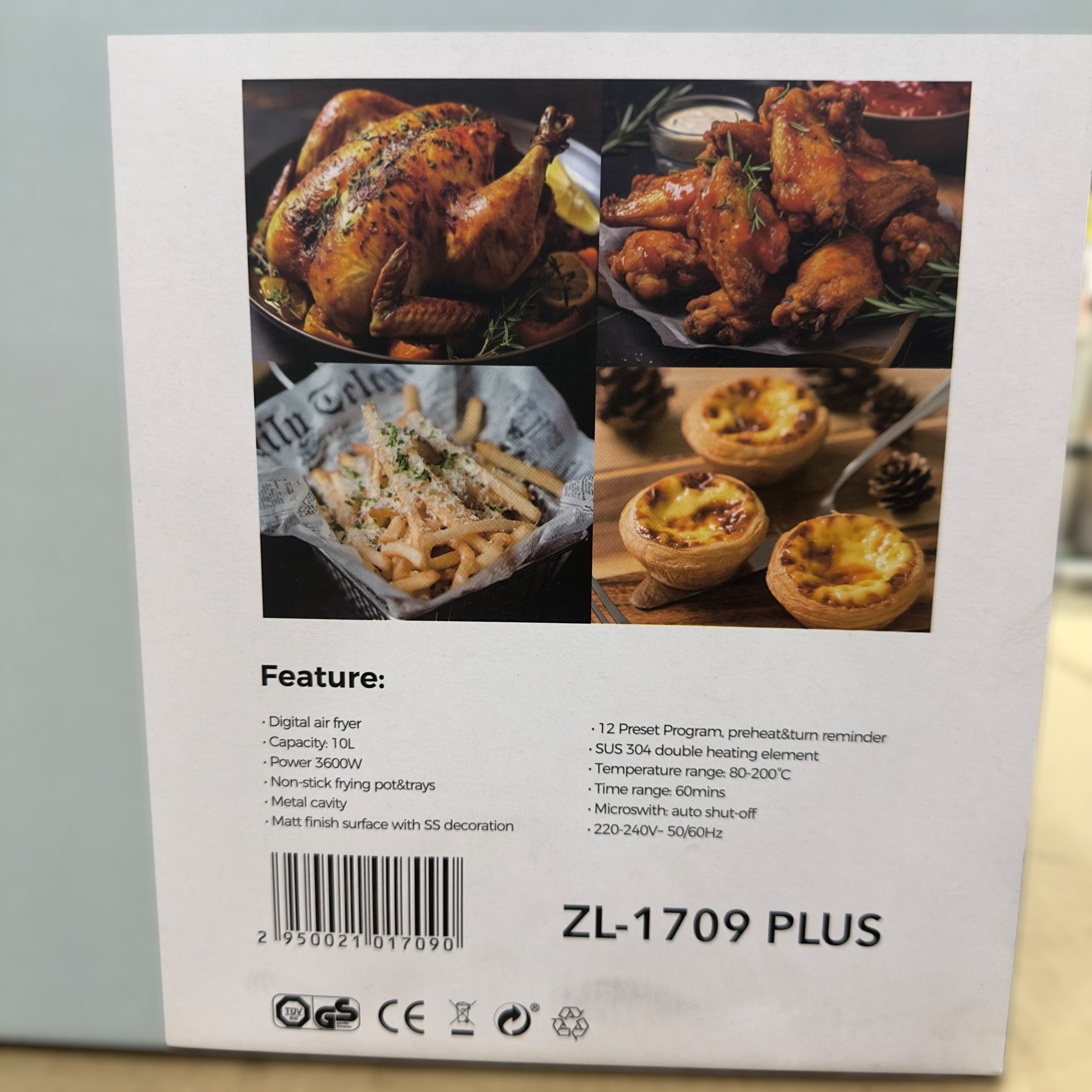 Uakeen Digital Double Heating Air Fryer 10L ZL-1709 PLUS