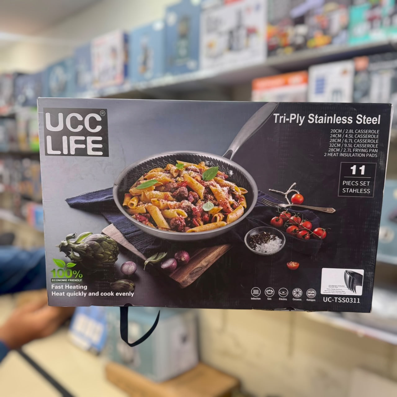 UCC LIFE Triply 11pc Laser Coated Cookware