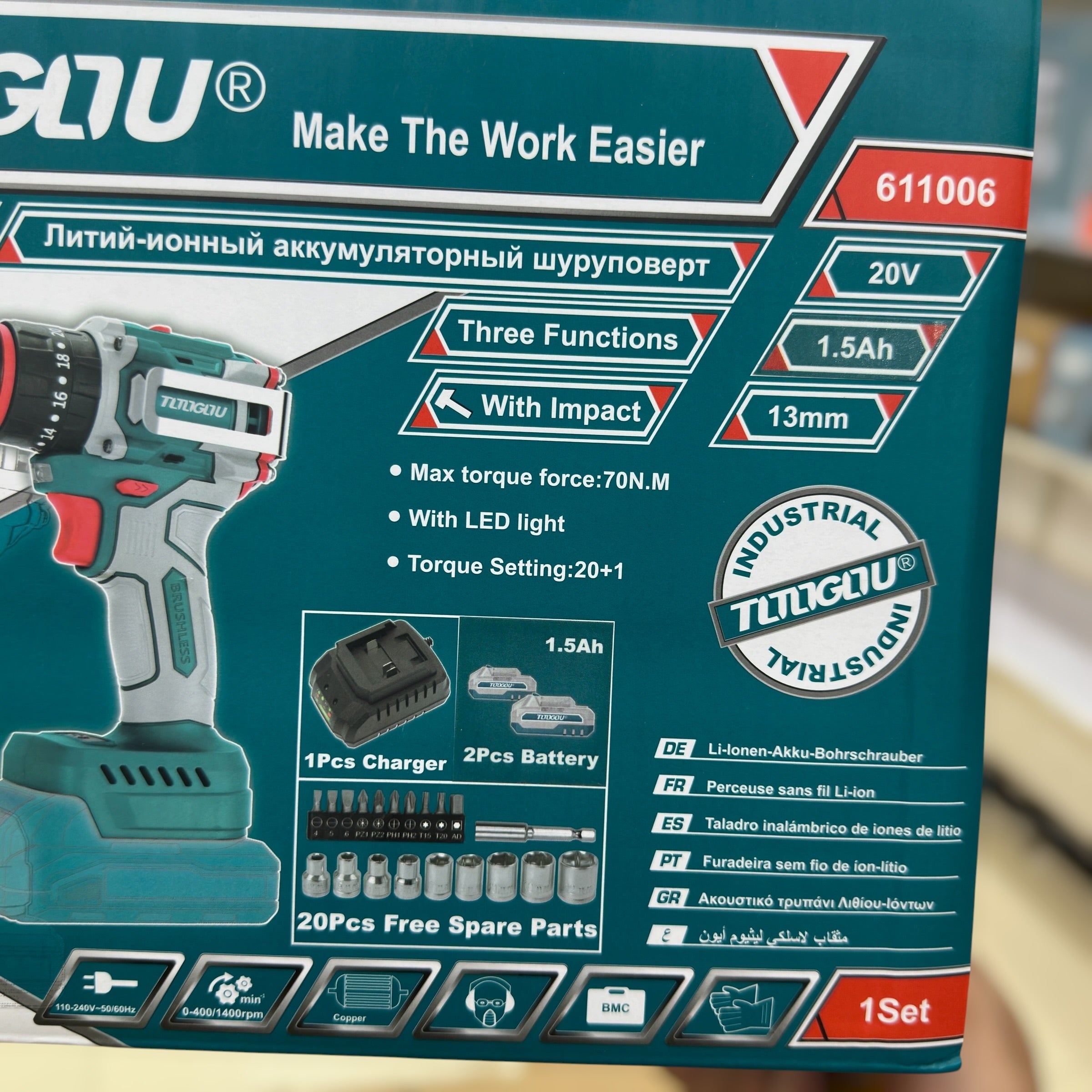 TITIGTU Heavy Duty Brushless Drill Machine