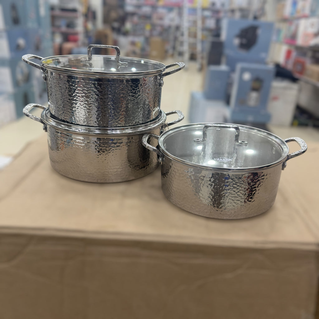 Uakeen 6 Pcs Triply S/S Cookware Set