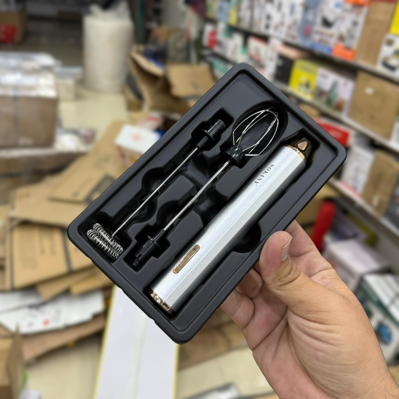 Sokany Metal Body Milk Frother & Whisker SK-02018