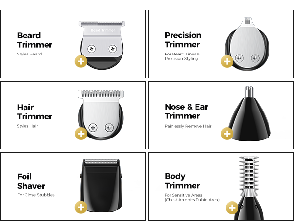 GLAKER Hair Clipper and 6-in-1 Grooming Kit