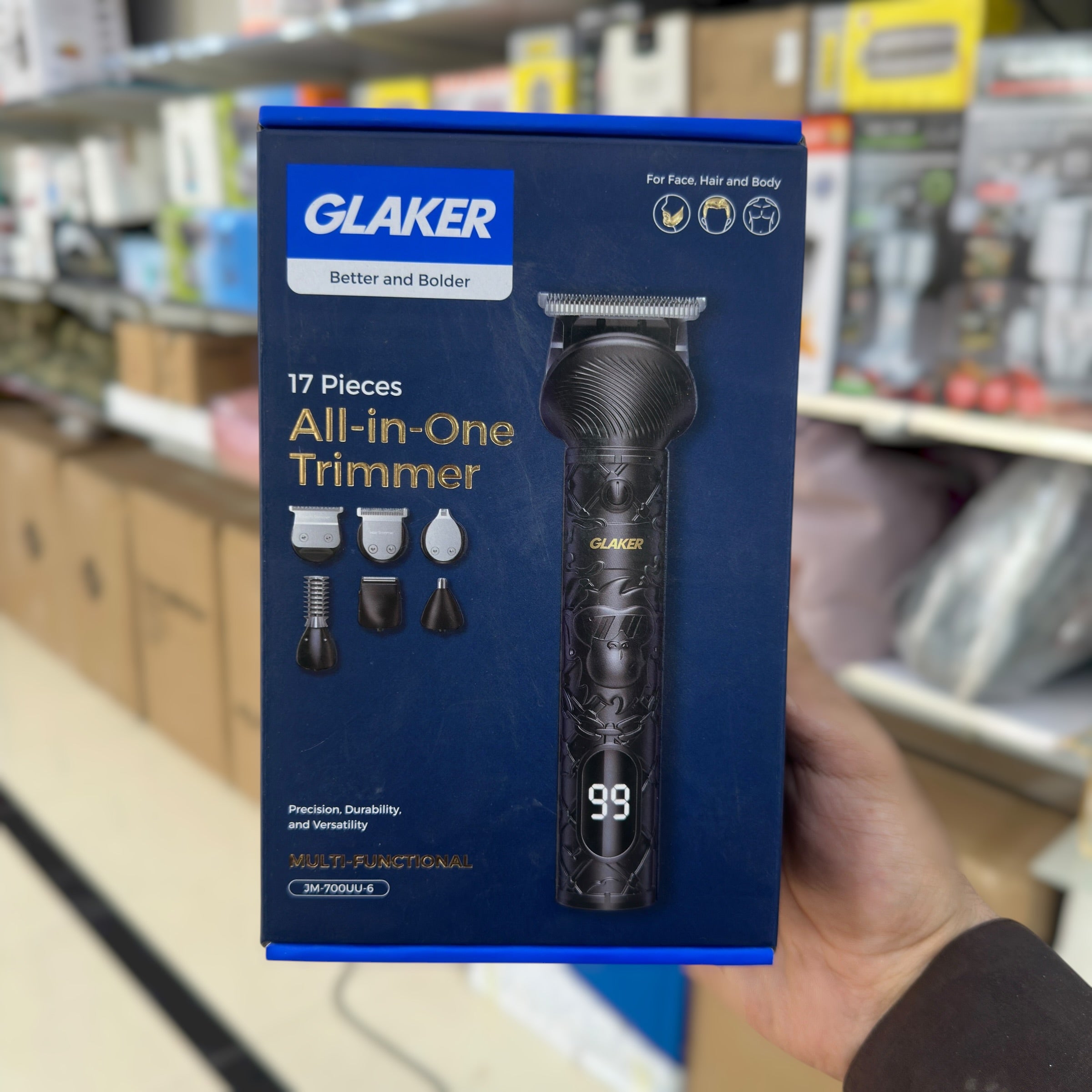 GLAKER Hair Clipper and 6-in-1 Grooming Kit JM-700UU-6