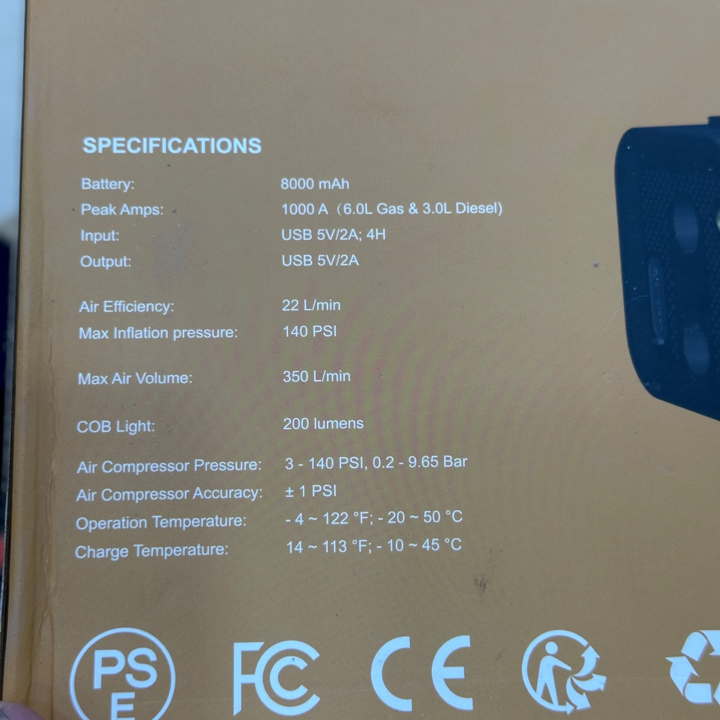 6 in 1 Portable Jump Starter EK-2000B