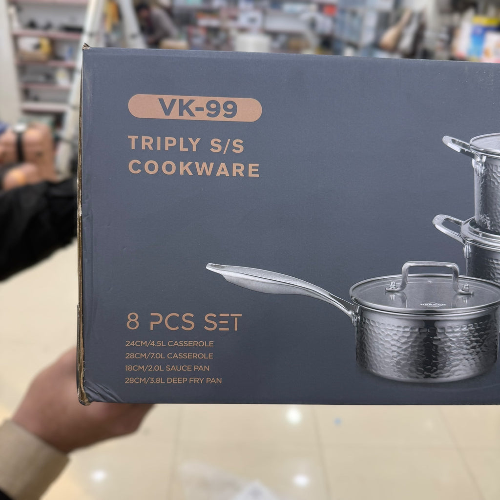Uakeen 8 Pcs Triply S/S Cookware Set VK-99