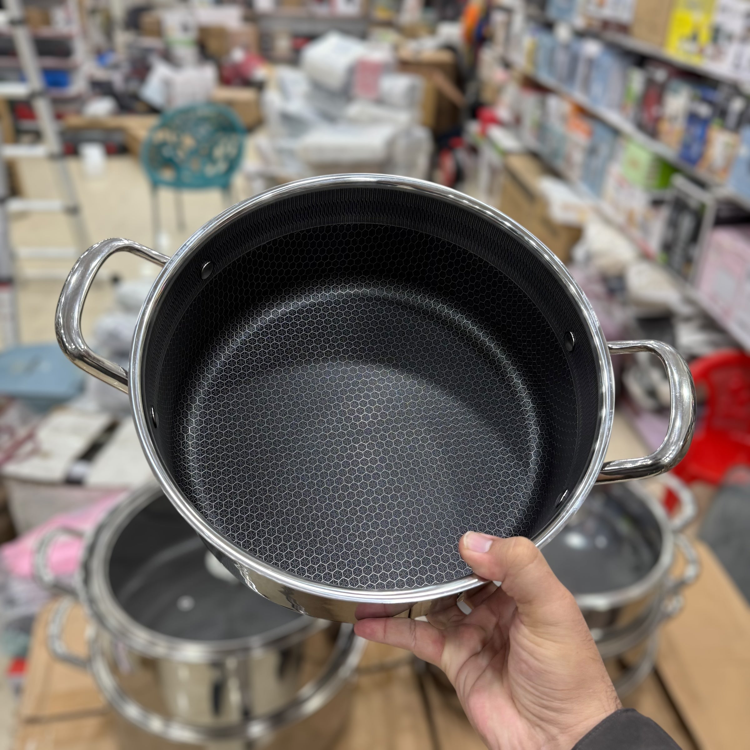 Laser Coated 6pcs Cookware Set Size 30cm to 34cm