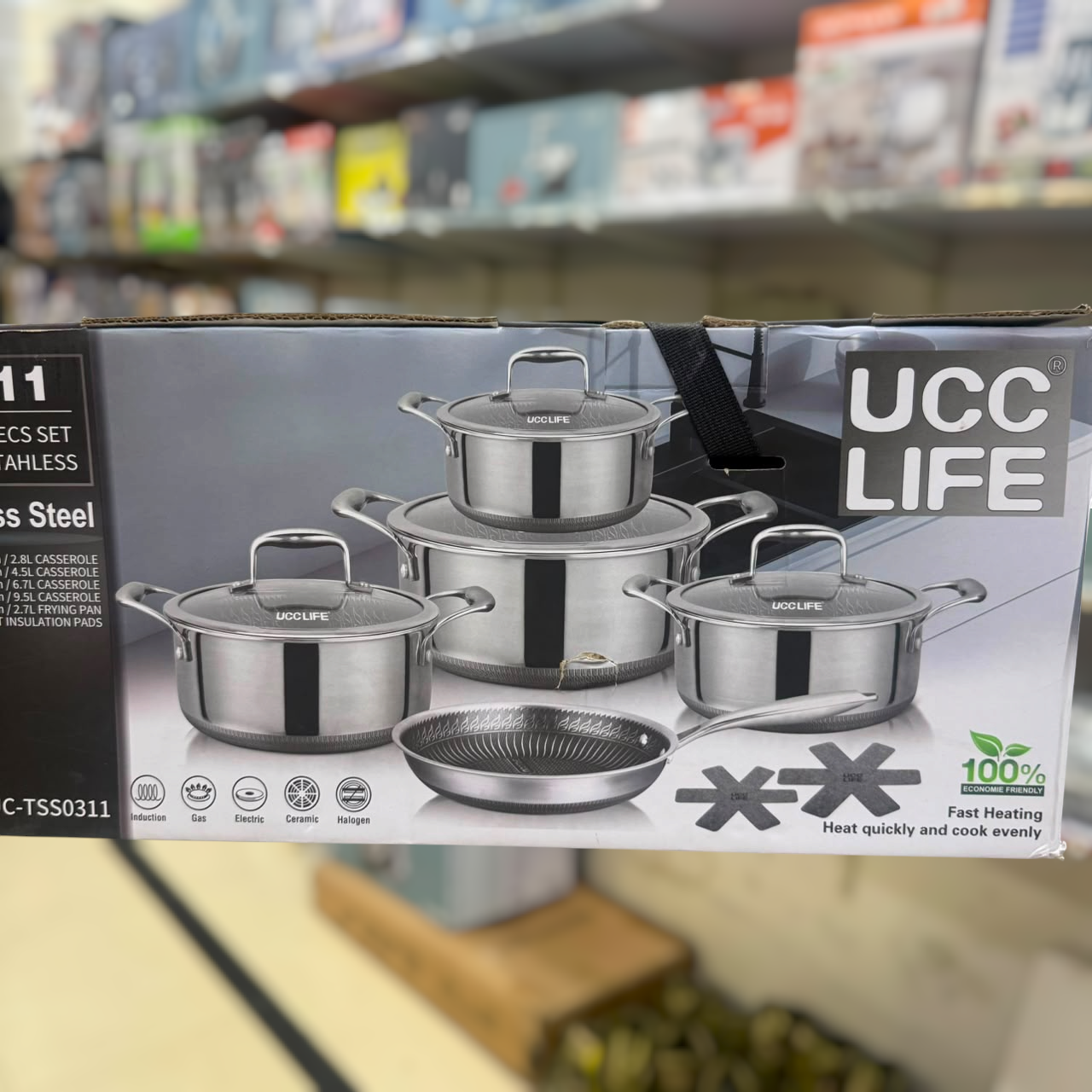 UCC LIFE Triply 11pc Laser Coated Cookware