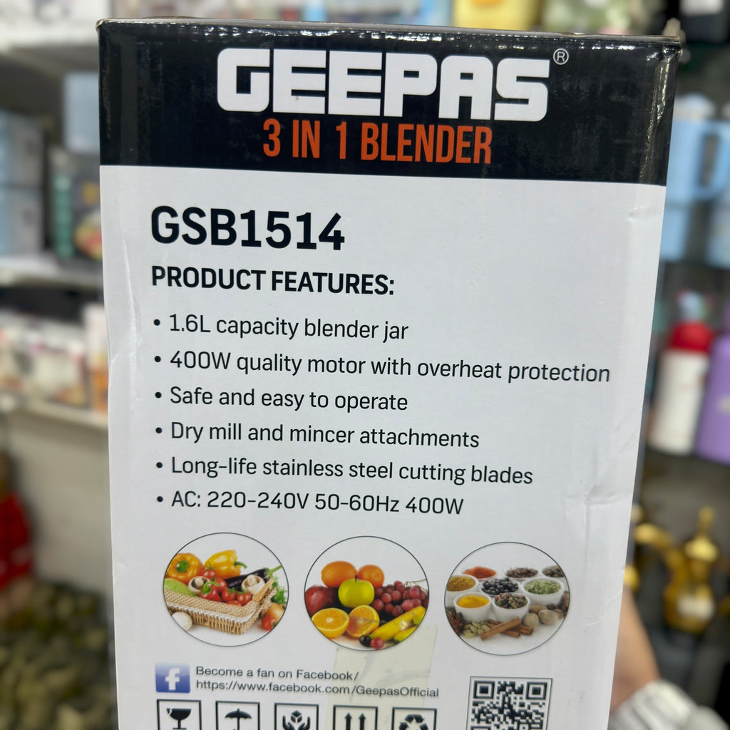 Geepas 3 in 1 Blender GSB1514