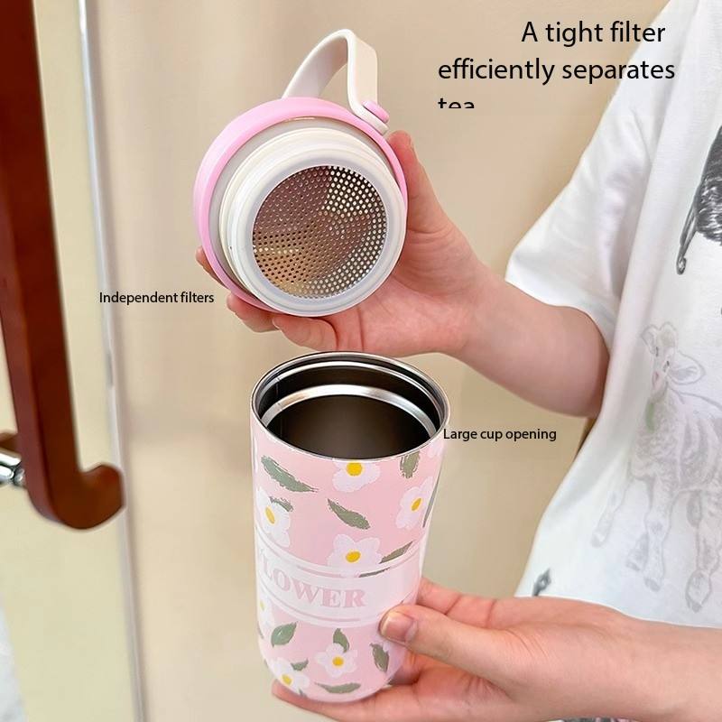 Garden Series Stainless Steel Tea and Water Separation Cup 700ml