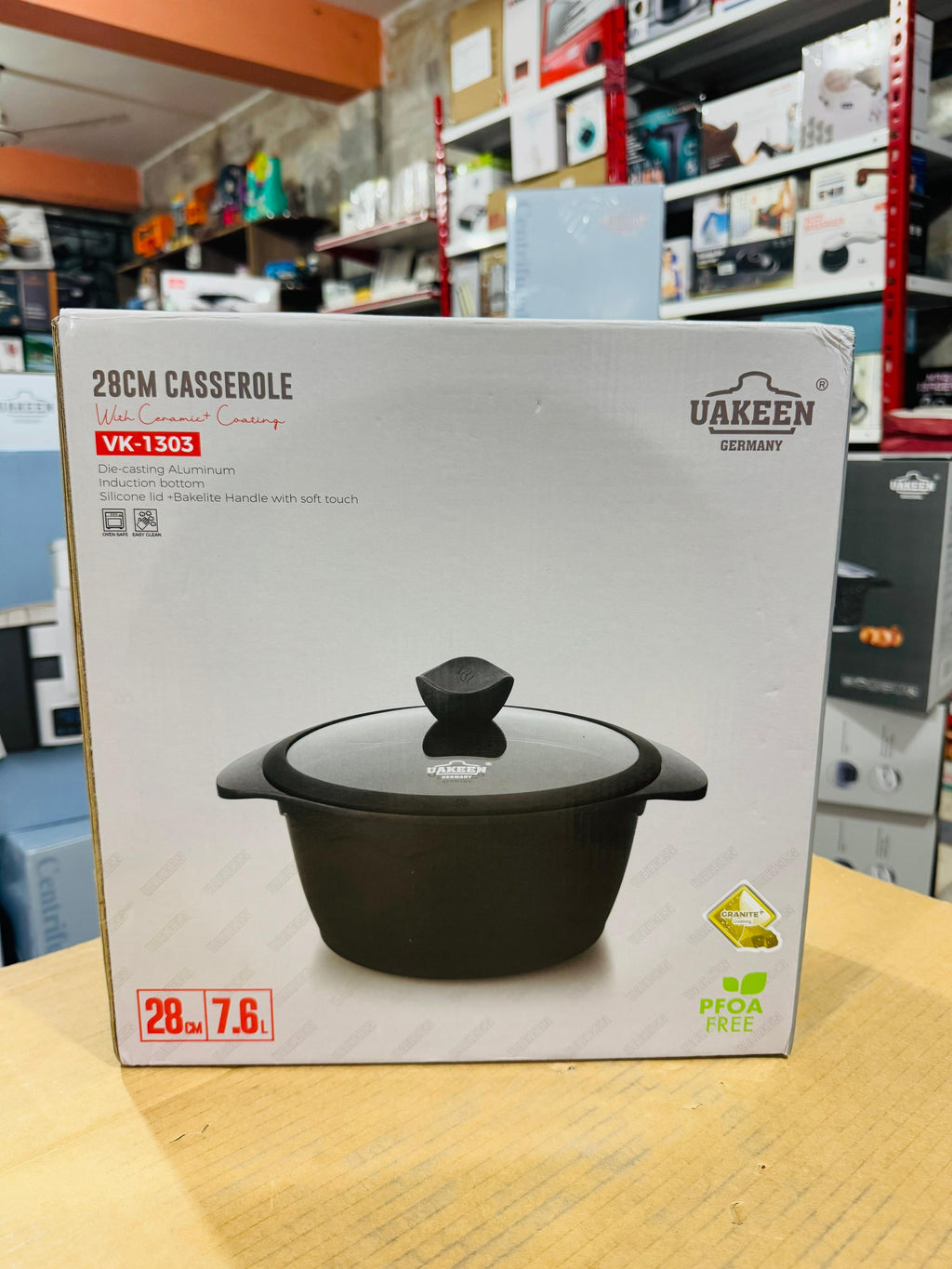 Uakeen Die-Cast Aluminum Casserole 28cm VK-1303