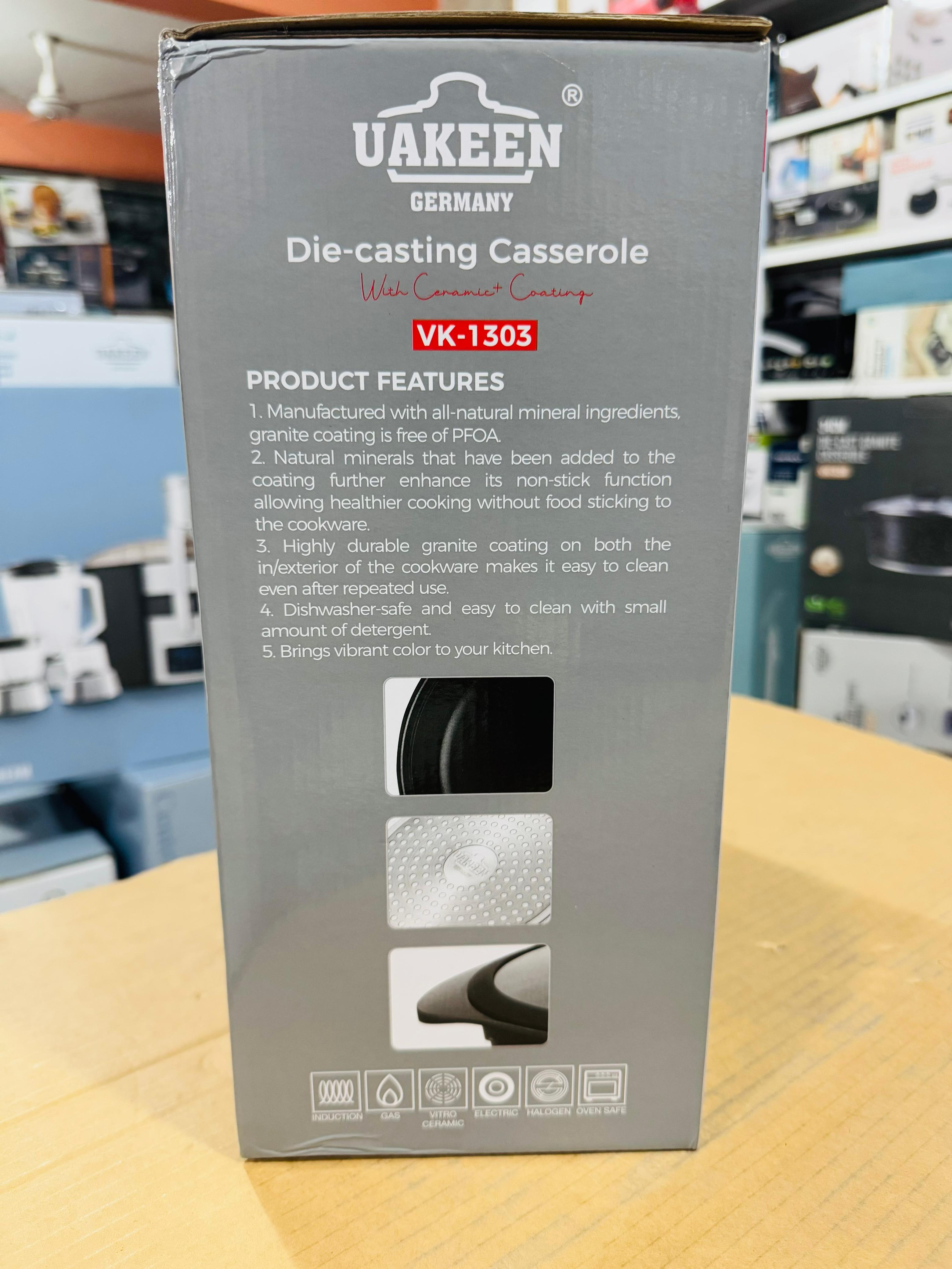 Uakeen Die-Cast Aluminum Casserole 28cm VK-1303