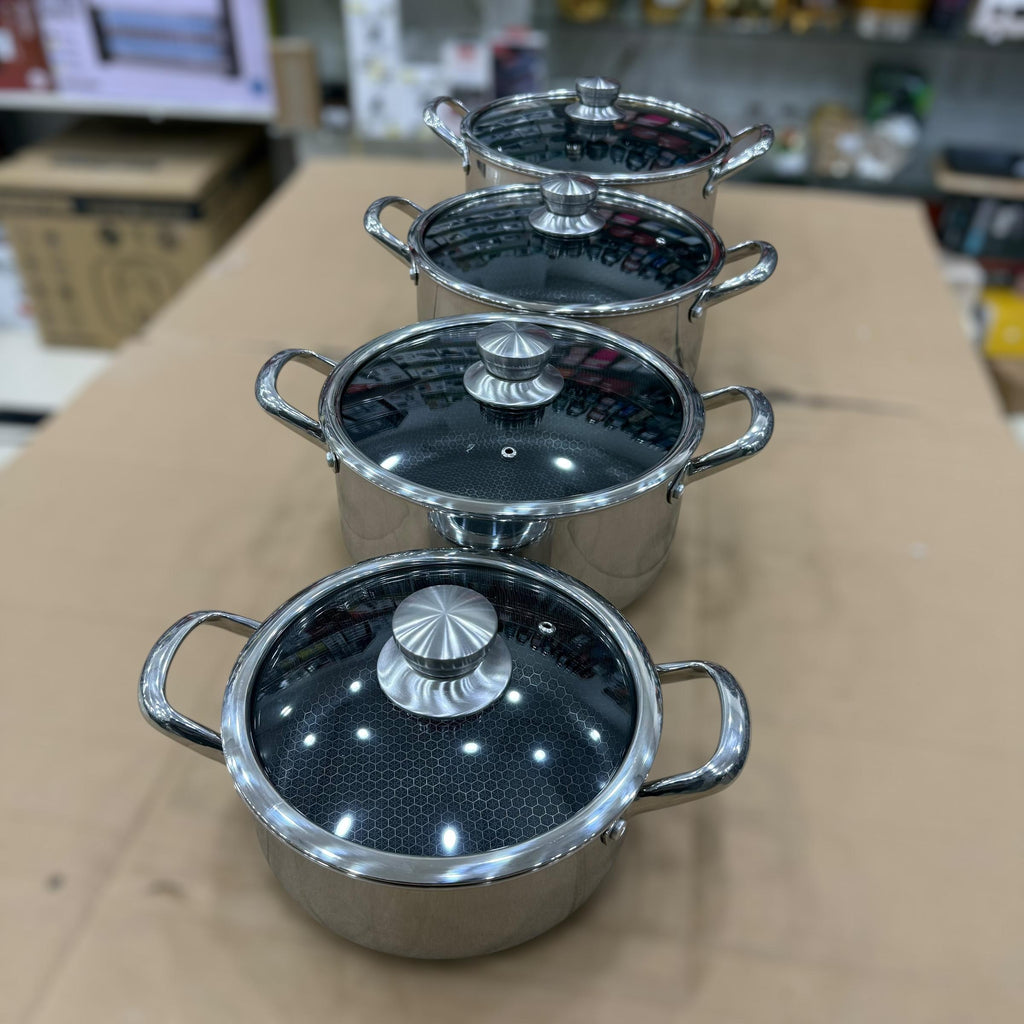 Laser Coated 8pcs Casserole Set Size 22cm to 30cm
