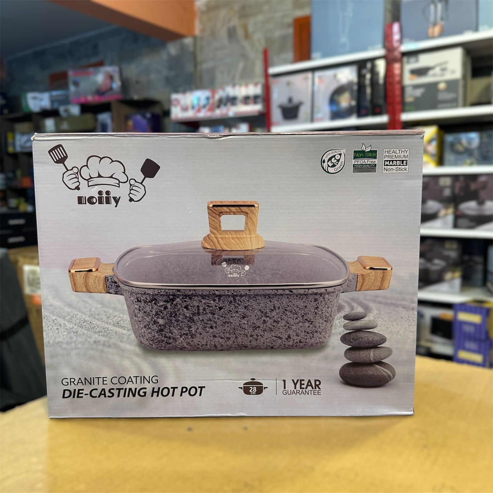 Uiioy Induction Granite Die-Cast Hot Pot 28cm
