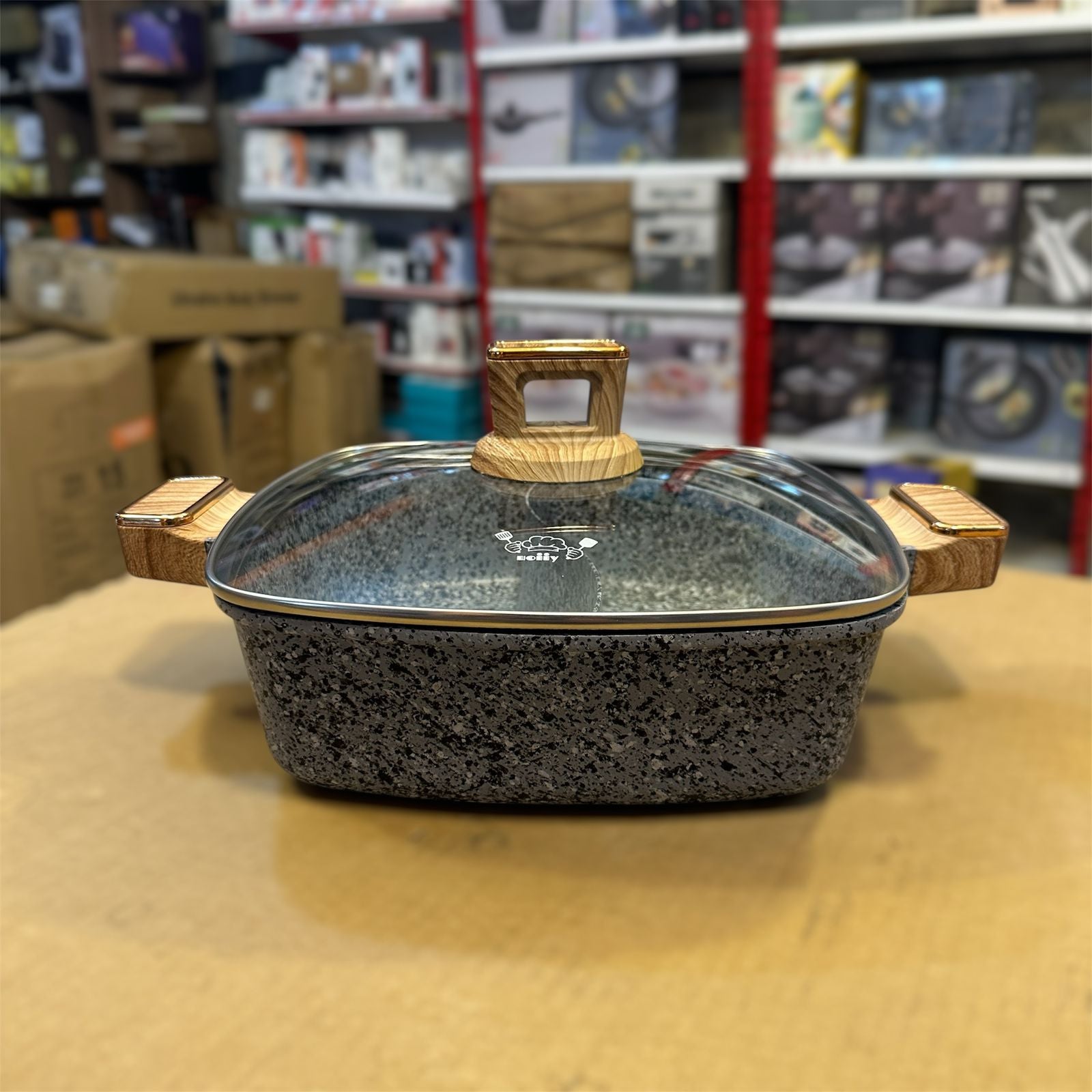 Uiioy Induction Granite Die-Cast Hot Pot 28cm