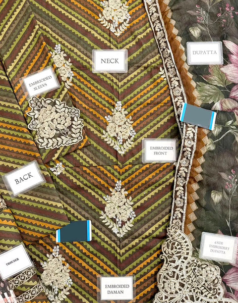 Embroidered EID Lawn Dress with 4-Side Emb. Chiffon Dupatta