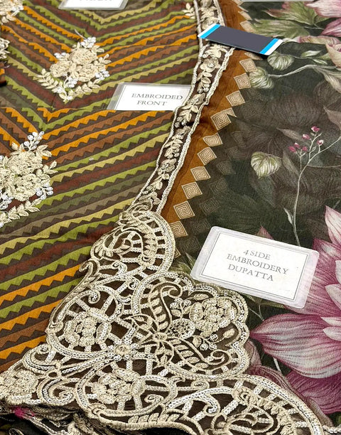 Embroidered EID Lawn Dress with 4-Side Emb. Chiffon Dupatta