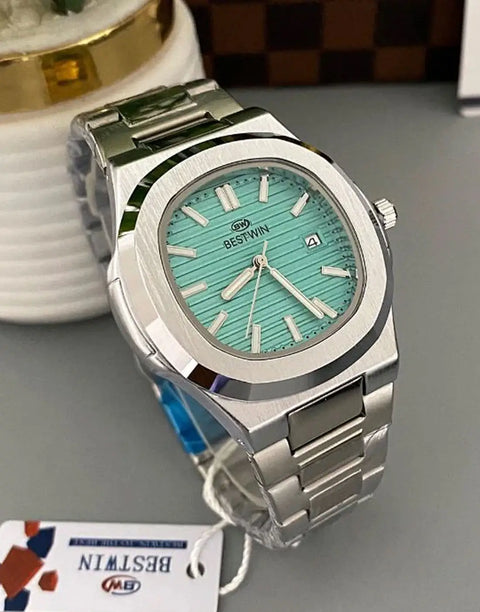 BESTWIN Nautilus Datejust Men’s Luxury Watch with Stainless Steel Chain