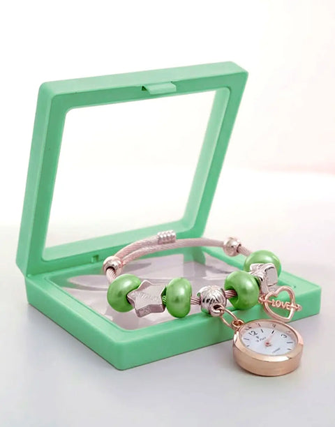 Stylish Beaded Charm Bracelet Watch for Girls - Perfect for EID & Ramadan Gift