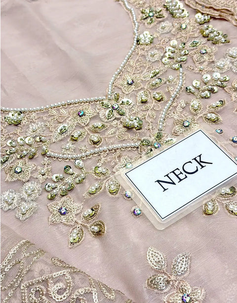 Adorable Heavy Embroidered Chiffon Party Wear Dress