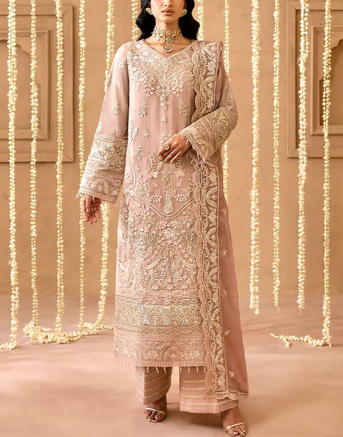 Adorable Heavy Embroidered Chiffon Party Wear Dress