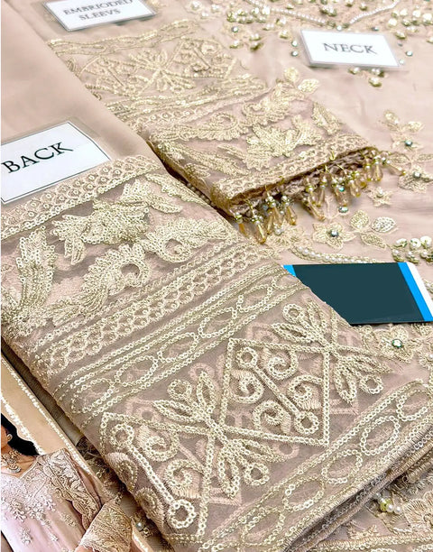 Adorable Heavy Embroidered Chiffon Party Wear Dress