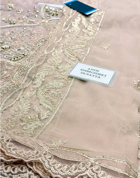 Adorable Heavy Embroidered Chiffon Party Wear Dress