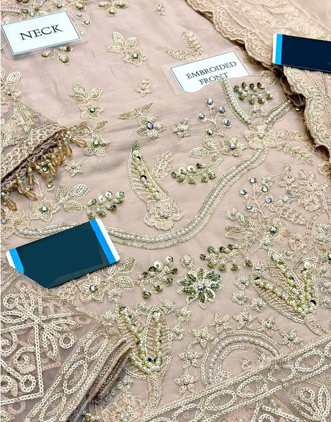 Adorable Heavy Embroidered Chiffon Party Wear Dress