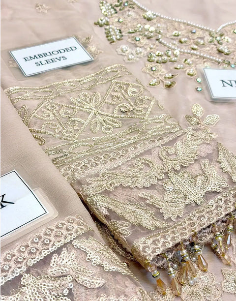 Adorable Heavy Embroidered Chiffon Party Wear Dress
