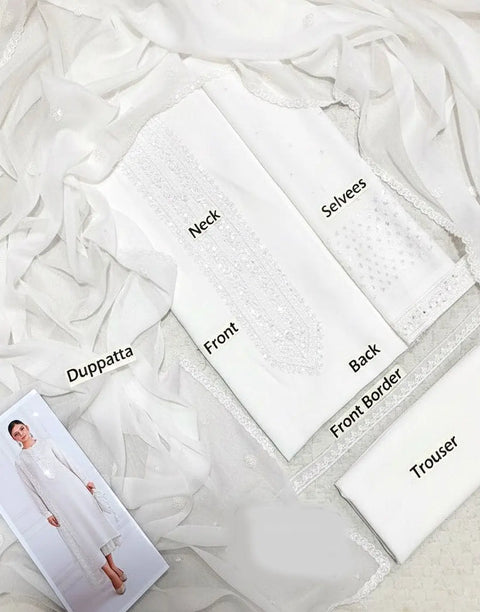 Decent Embroidered White Formal Party Chiffon Dress
