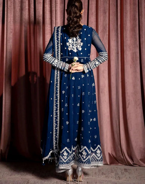 Graceful Embroidered Chiffon Wedding Wear Dress