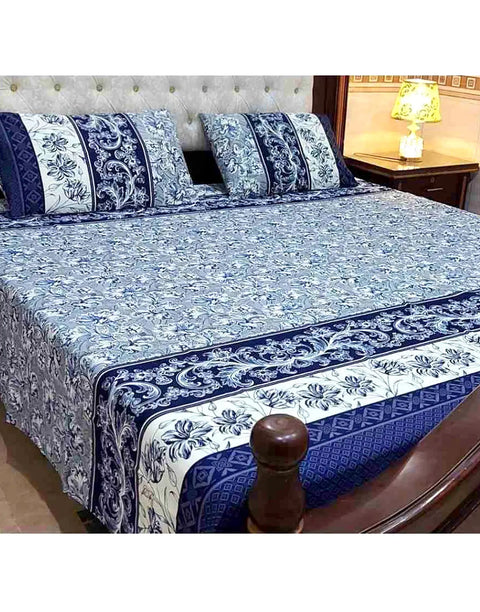 China Cotton King Size Bed Sheet Set with 2 Pillow Covers