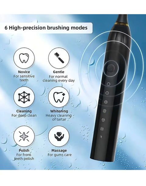 Rechargeable X-3 Sonic Electric Toothbrush with 4 Detachable Bristles