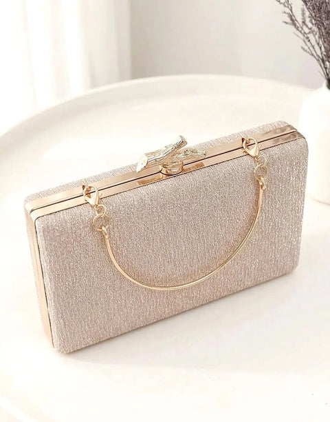 Elegant Tree Branch Clasp Rectangular Evening Clutch & Wedding Guest Minaudiere