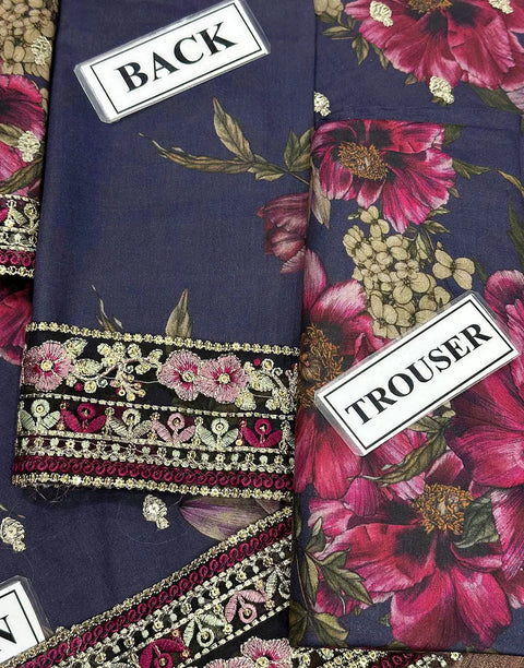 Adorable Embroidered EID Lawn Dress for Girls with Emb. Silk Dupatta