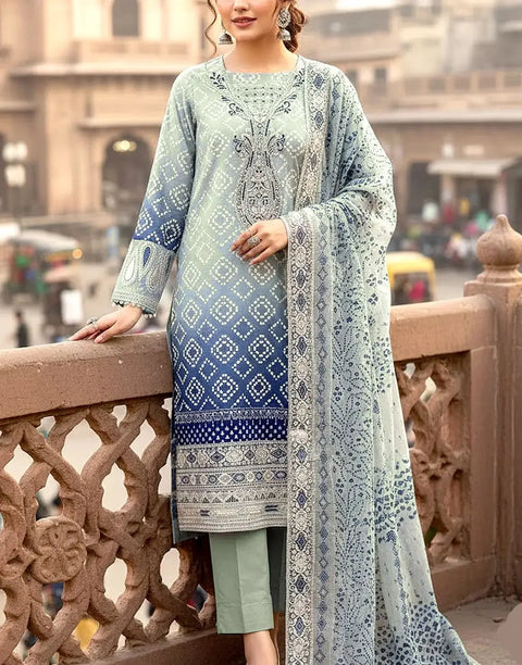 Bundle of 2 Embroidered 3-Piece Lawn Suits Wholesale