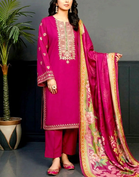 Trendy Embroidered EID Lawn Dress for Girls with Printed Diamond Dupatta