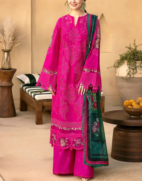 Luxury Schiffli Embroidered Lawn Dress with Digital Print Bana Dora Dupatta
