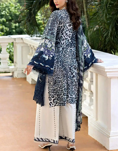 Trendy Digital Leopard Print Embroidered Lawn Suit with Printed Chiffon Dupatta